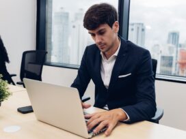 Business people using smart phone or computer for Chat GPT Chat with AI or Artificial Intelligence.
